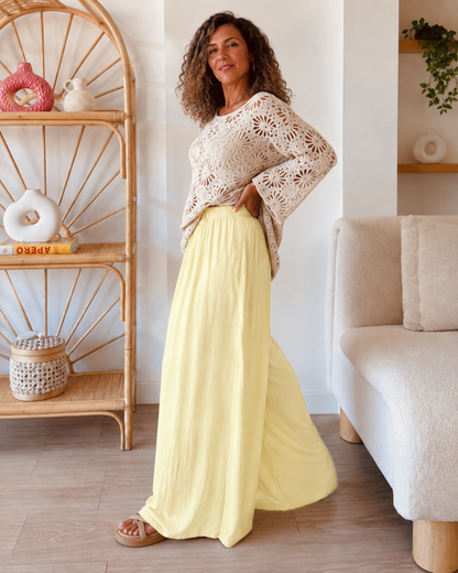 Pantalón Palazzo Fluido de Cintura Elástica