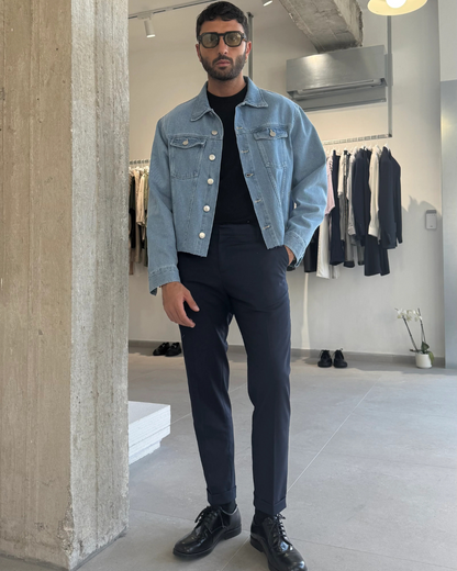 Chaqueta Vaquera Recortada de Estilo Urbano