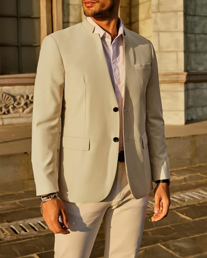 Chaqueta Blazer con Cuello Mandarín para Hombre