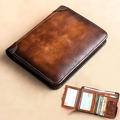 Billetera Impermeable de Cuero con Bloqueo RFID