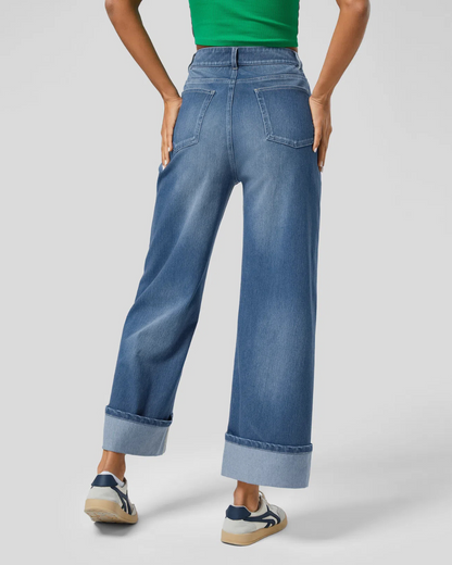 Pantalón con Cintura Alta y Botas Anchas®