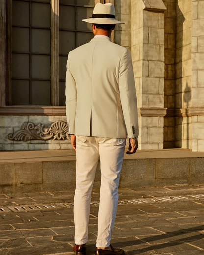 Chaqueta Blazer con Cuello Mandarín para Hombre