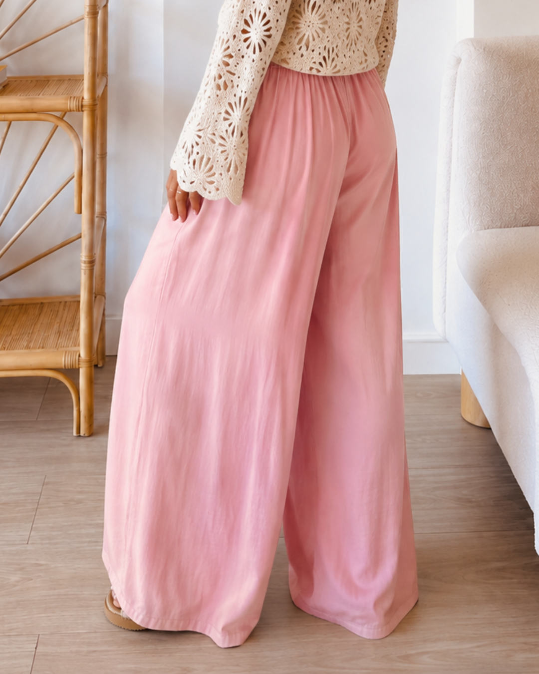 Pantalón Palazzo Fluido de Cintura Elástica