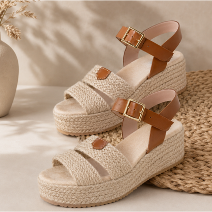 Sandalias de plataforma con tiras de esparto®