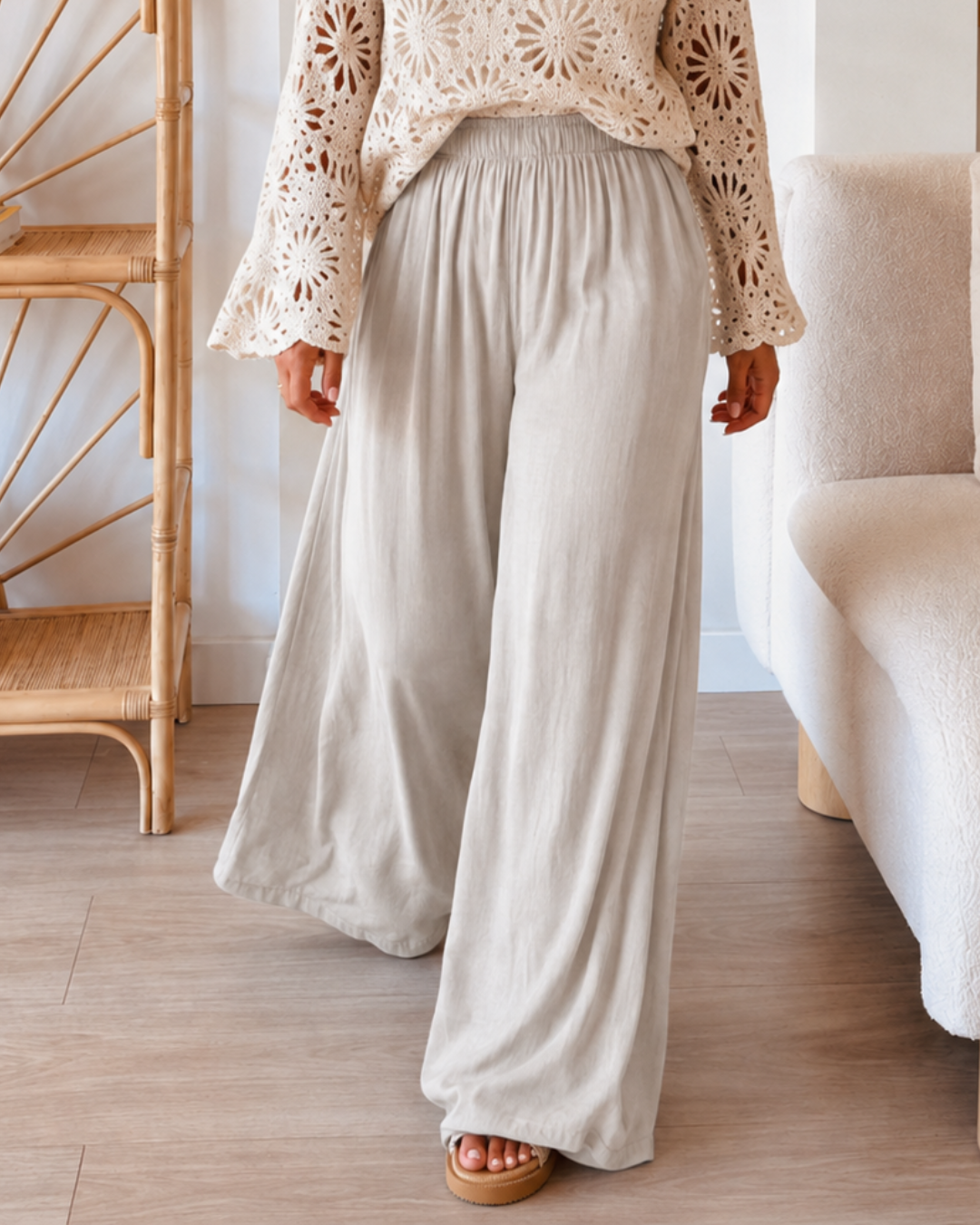 Pantalón Palazzo Fluido de Cintura Elástica