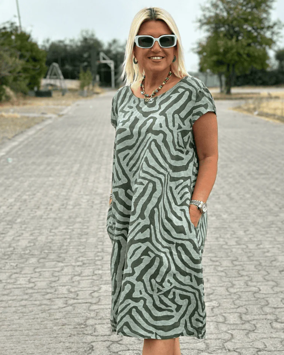 Vestido Corto Boho de corte Holgado