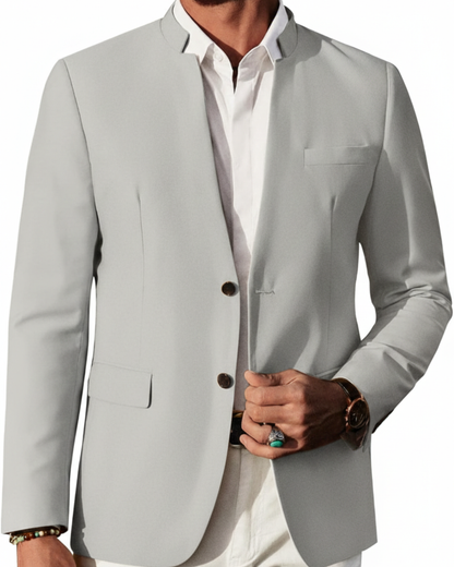 Chaqueta Blazer con Cuello Mandarín para Hombre