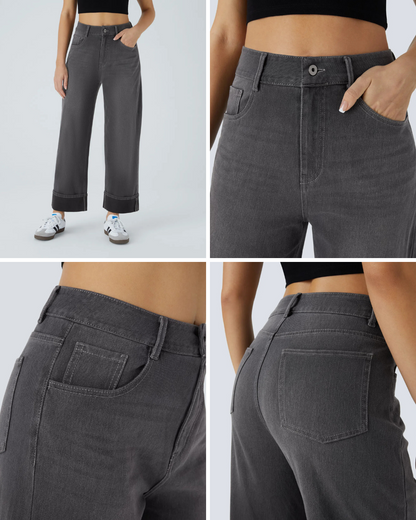 Pantalón con Cintura Alta y Botas Anchas®