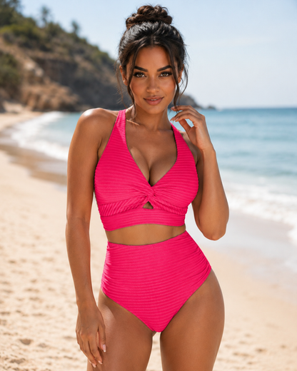 Bikini con espalda cruzada y cintura alta®